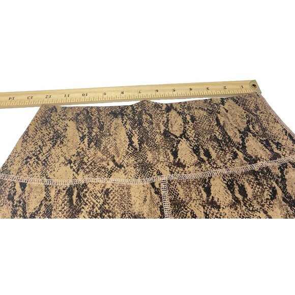 Snakeskin Gym Shorts Black and Brown Snake Print Workout Yoga Bottoms, Small New - Picture 6 of 9